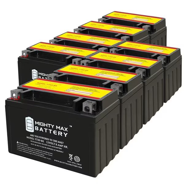 YTX9-BS 12V 8AH Replacement Battery compatible with Weize YTX9-BS - 8PK, Mighty Max Battery, Mfr#: MAX4011526